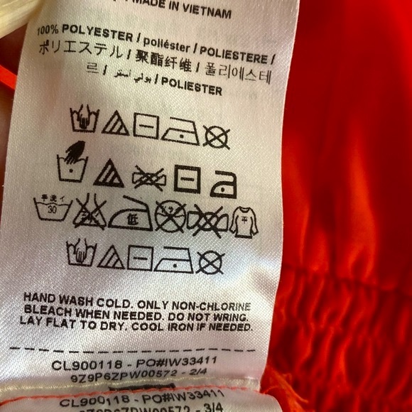 Sold tnester bright orange sheer chiffon peasant style top - Picture 8 of 8